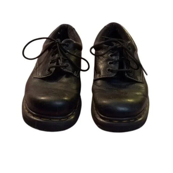 Dr. Martens Size UK 8 US 9 Black Leather Lace-Up Casual Shoes Mens Chunky Y2K